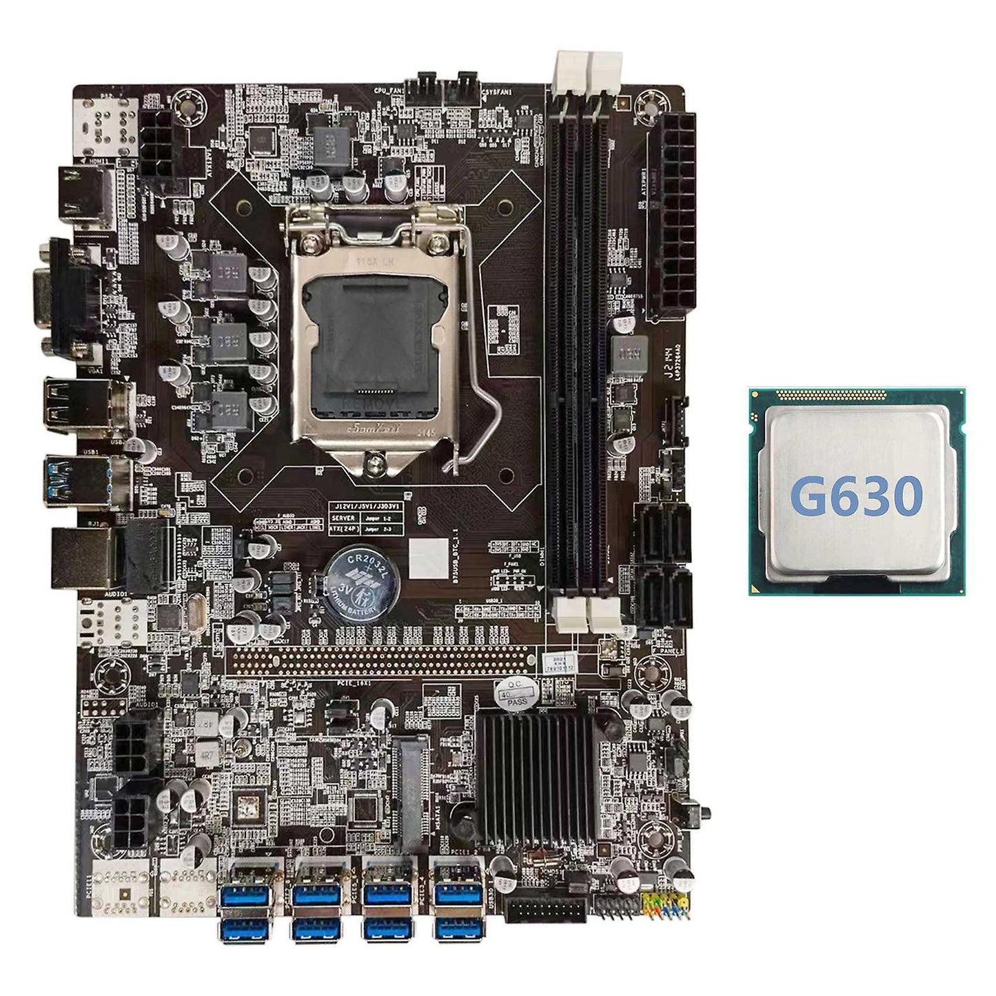 B75 Btc Mining Motherboard+g630 Cpu Usb Btc Miner Motherboard