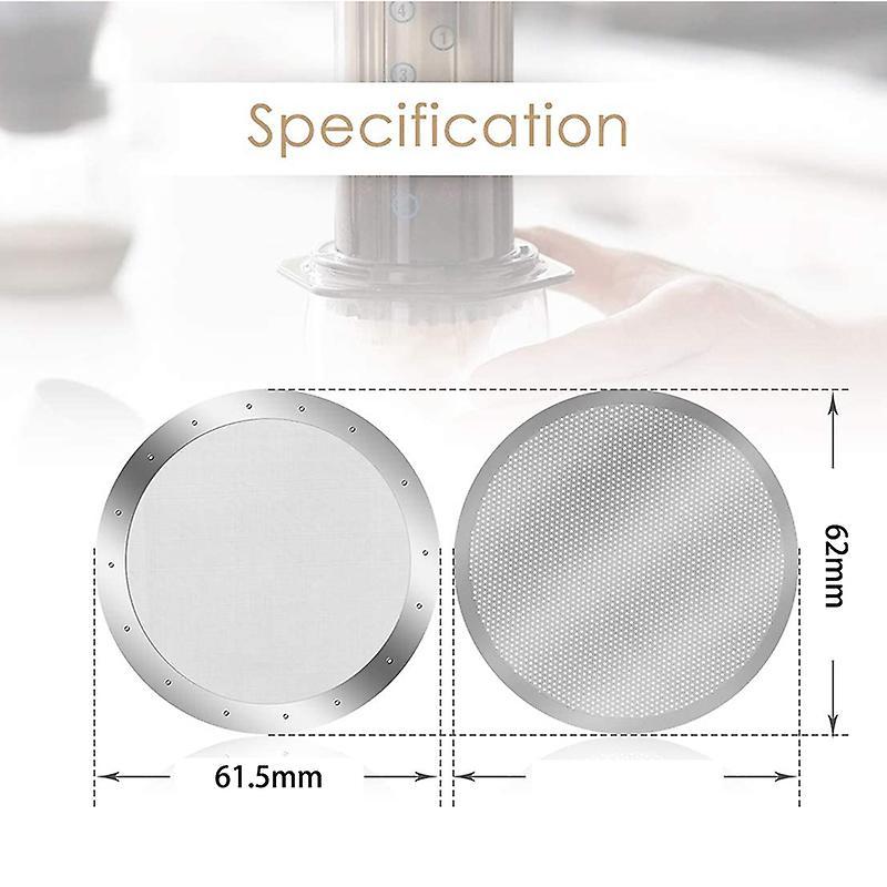 3 Pack Metal Coffee Filter Mesh for Aeropress Coffee Maker, Silver