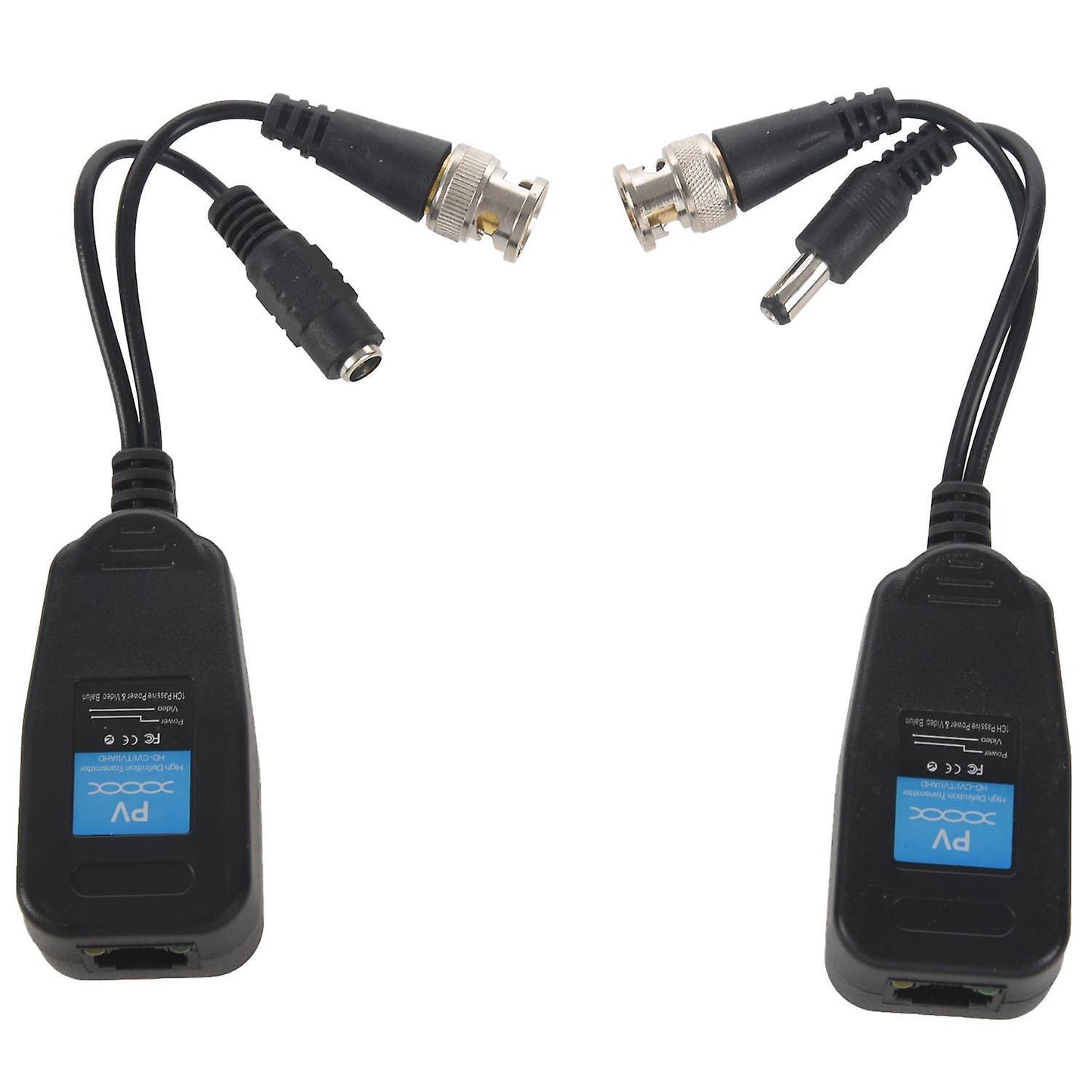 4 Pairs Passive Video Balun Transmitter & Transceiver with Cable