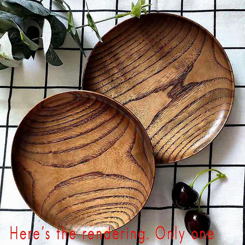 Round Solid Wood Plate Whole Acacia Wood Fruit Dishes Wooden Saucer