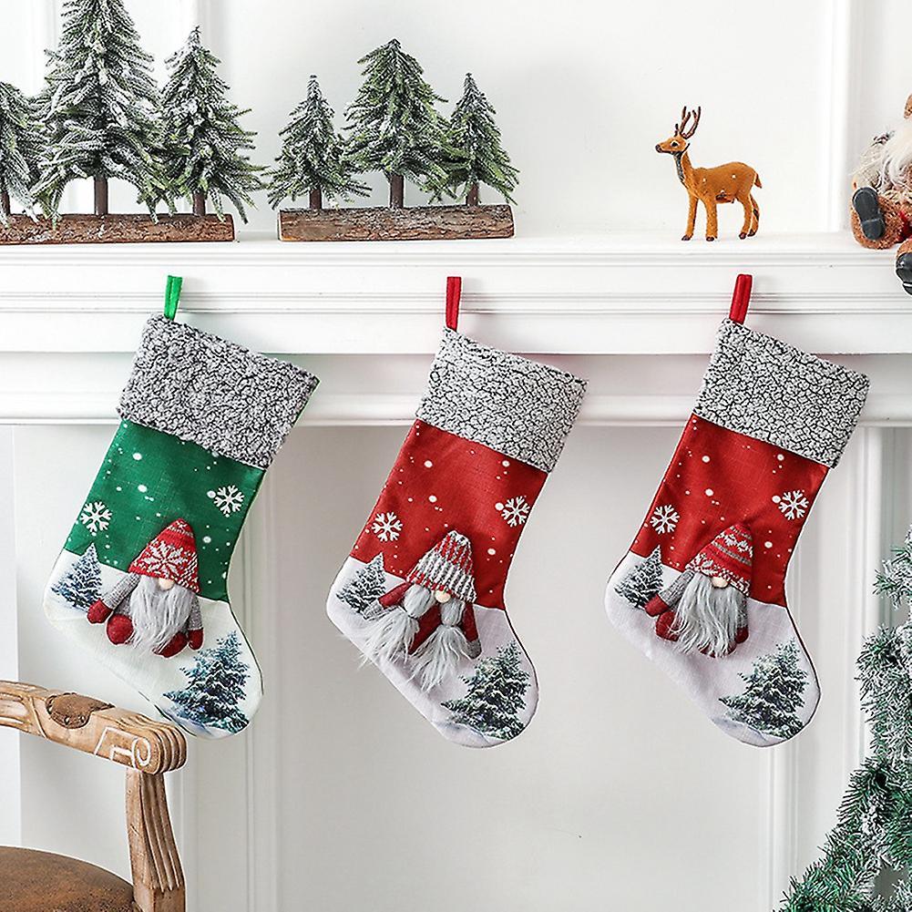 Christmas Stocking Large Xmas Gift Bags Fireplace Decoration Socks C