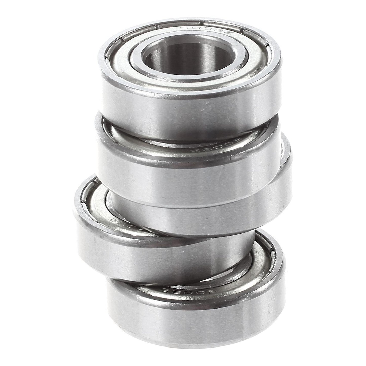 6002z 15 X 32 X 9 Mm Shielded Metal Ball Bearings 5 Pcs, Silver