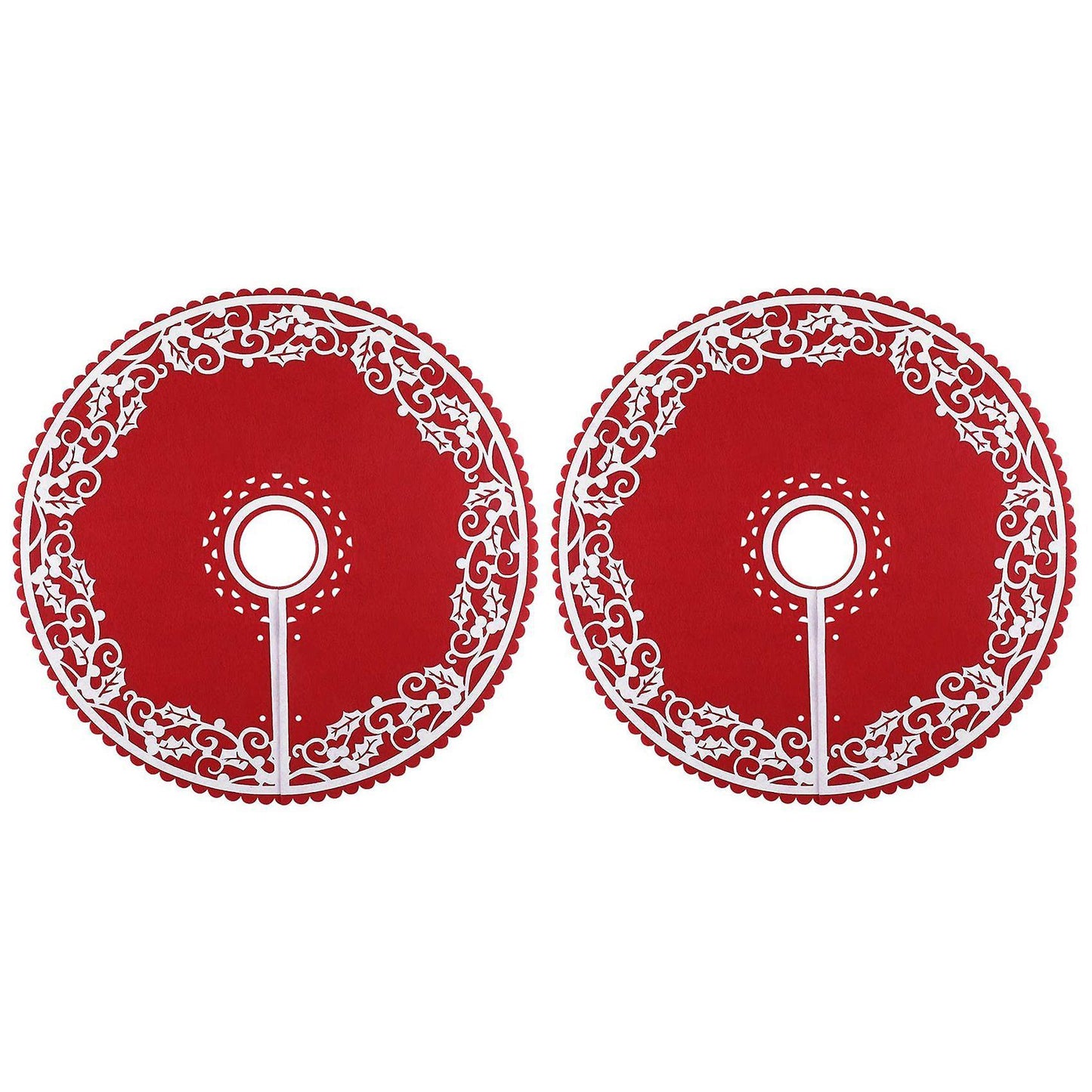 2 Pcs Christmas Tree Skirt - for New Year Party Xmas Decoration