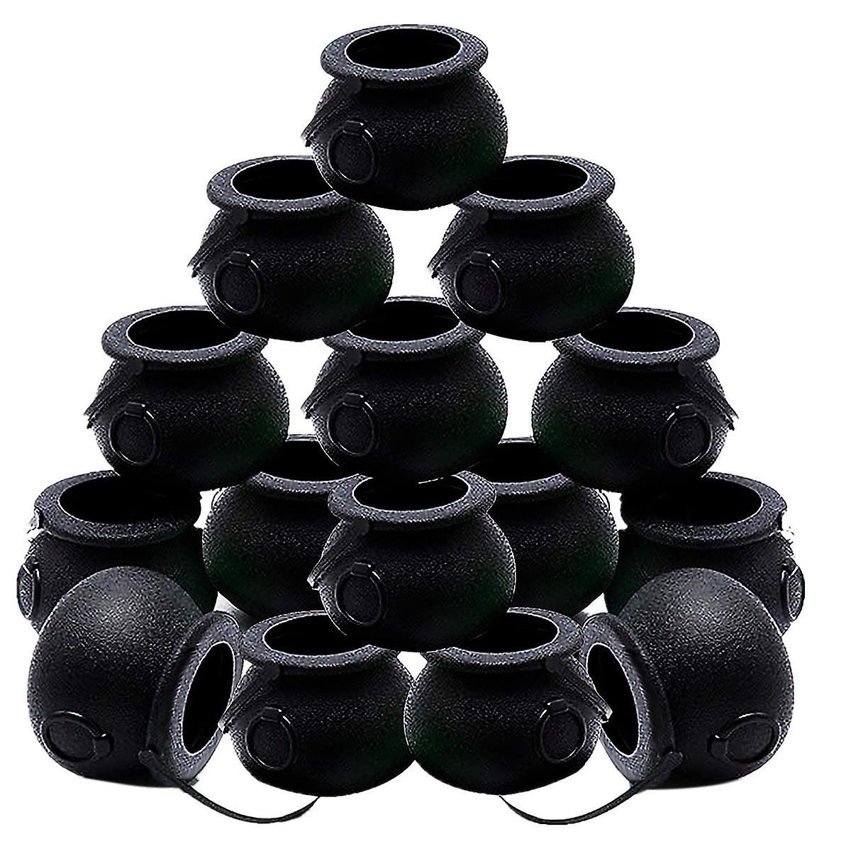 15pcs Witch Candy Holder Pot Kids Trick Or Treat Halloween Cauldron
