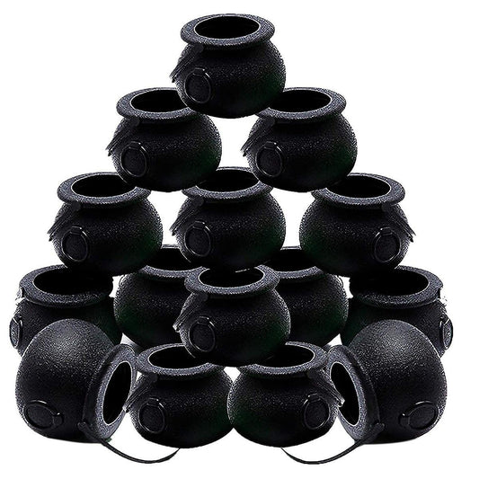 15pcs Witch Candy Holder Pot Kids Trick Or Treat Halloween Cauldron