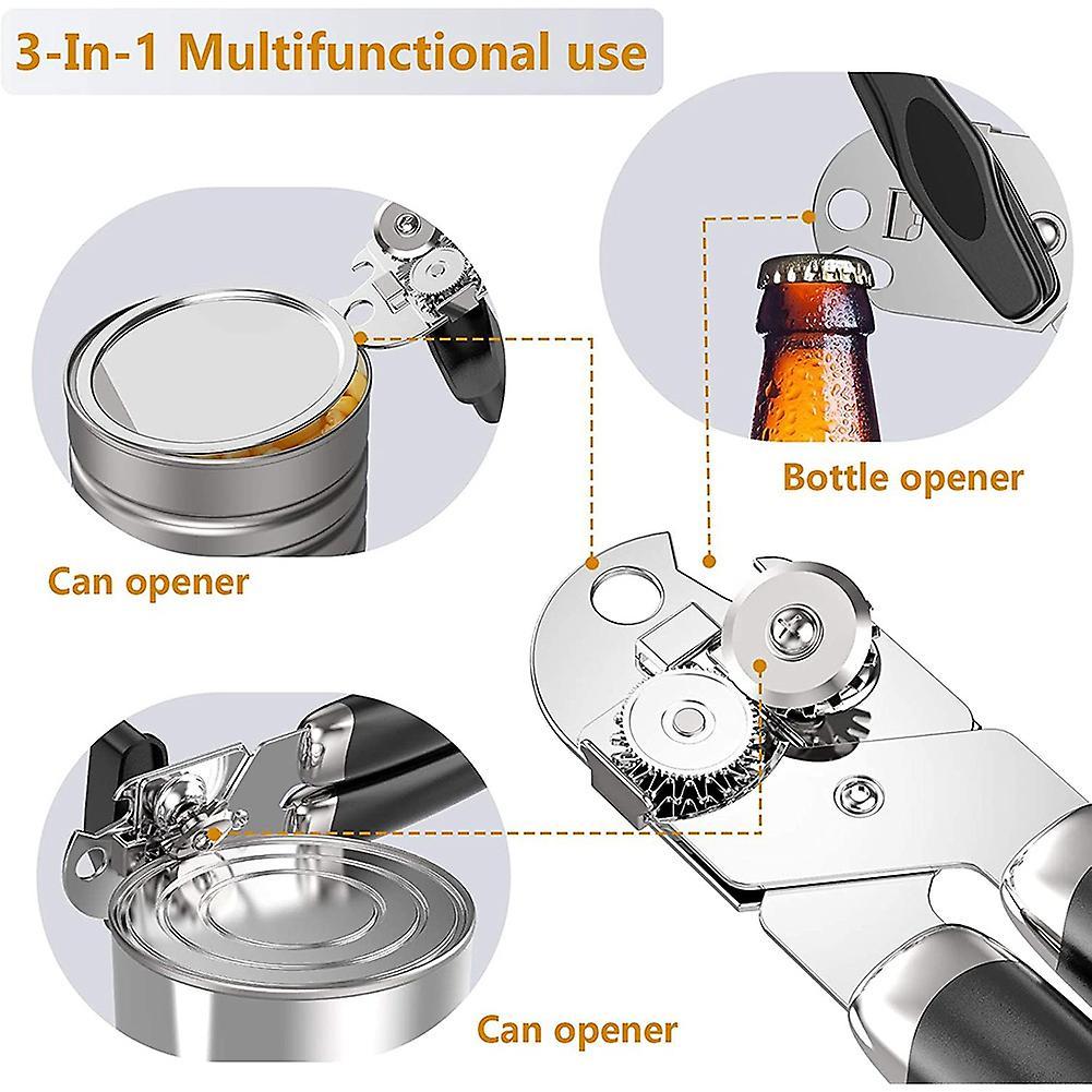 Kitchen Can Opener 3-in-1 Tin Beer Jar Bottle Opener Hand Grip