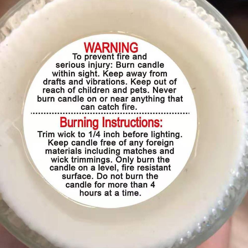 500pcs 3.8cm Warning Label Candle Jar Container Sticker Waterproof