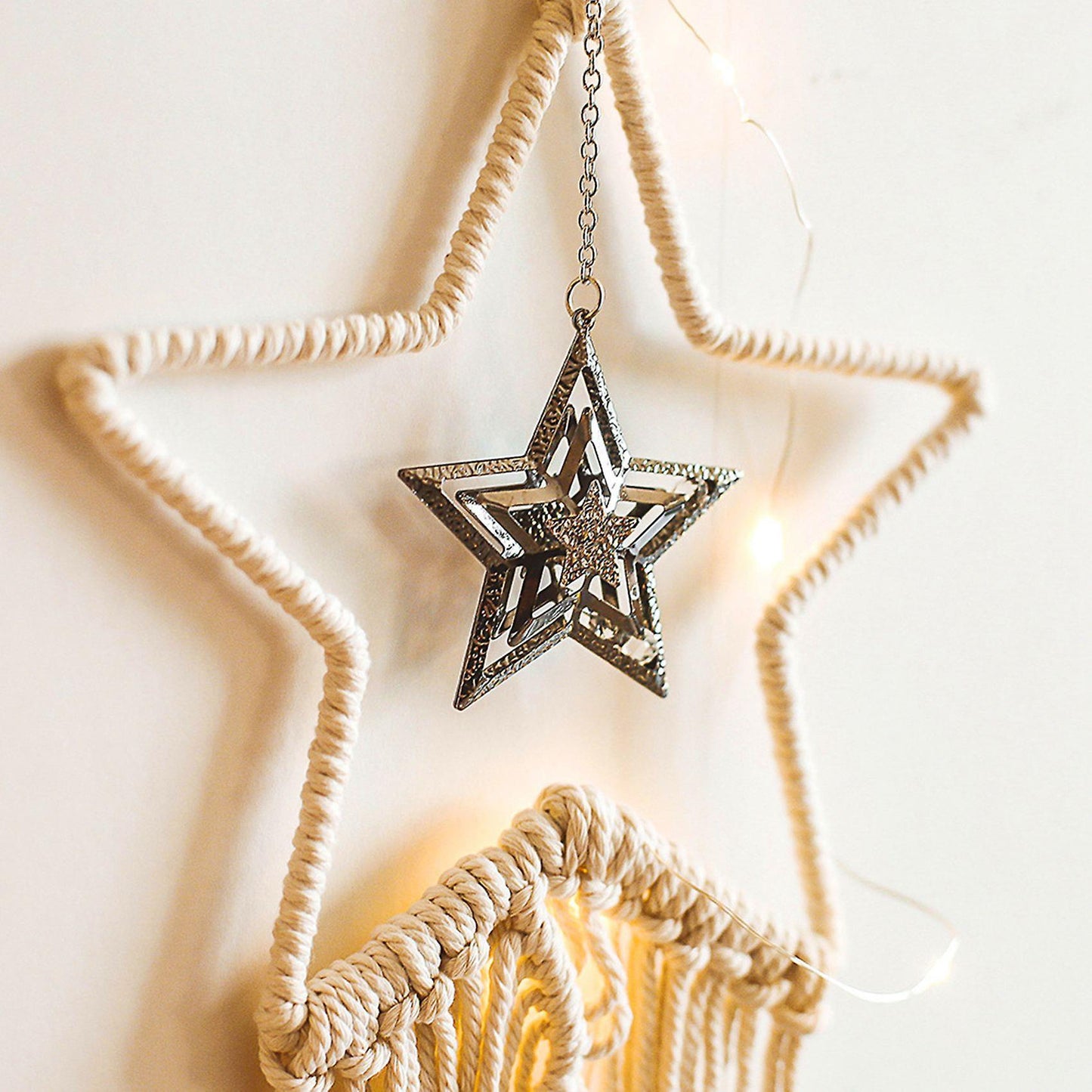 Star Macrame Tapestry Wall Hanging Boho Decoration Leaf Living