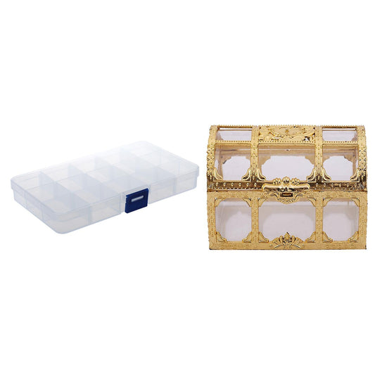 15 Compartments Plastic Storage Plastic Jewelry Box Hot