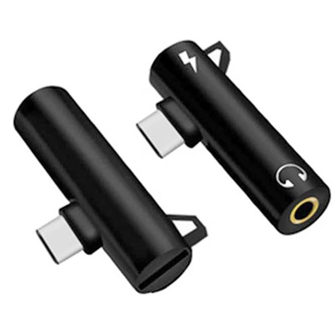 Type-c Audio Adapter 2-in-1 3.5mm Round Hole Earphone Converter