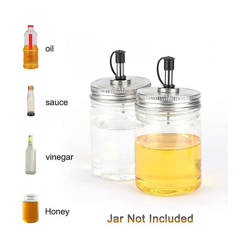 2 Pcs Mason Jar Pour Spout Lids for Olive Oil Cocktail Dispenser