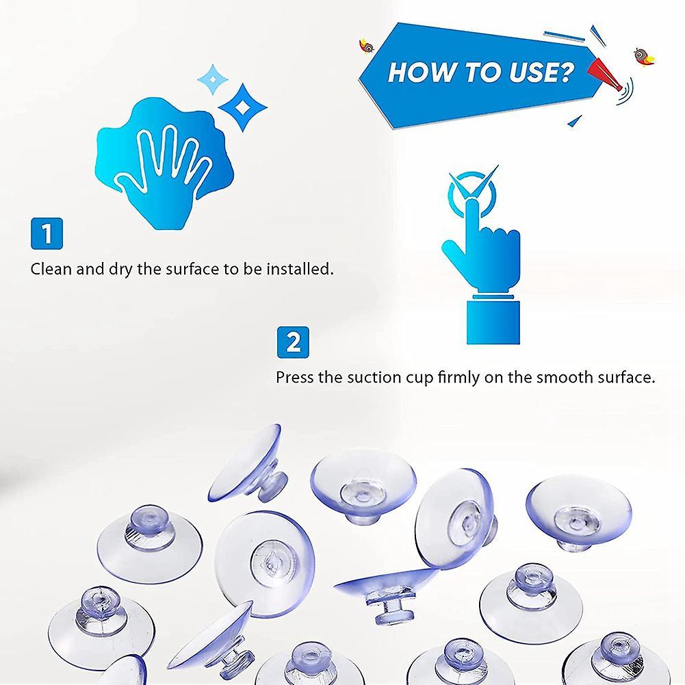 100pcs Transparent Suction Cups, for Outdoor, Kitchen,window 20mm