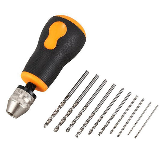 10pcs Simple Twist Drill Hand Tool Hand Drill Mini Small Hand Grip