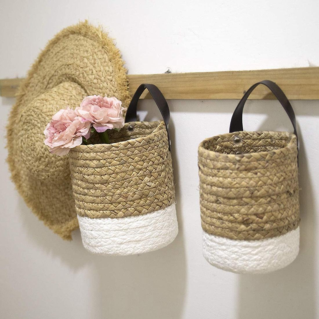 Woven Hanging Basket Baskets for Planters Wall Decor Wall-mounted S