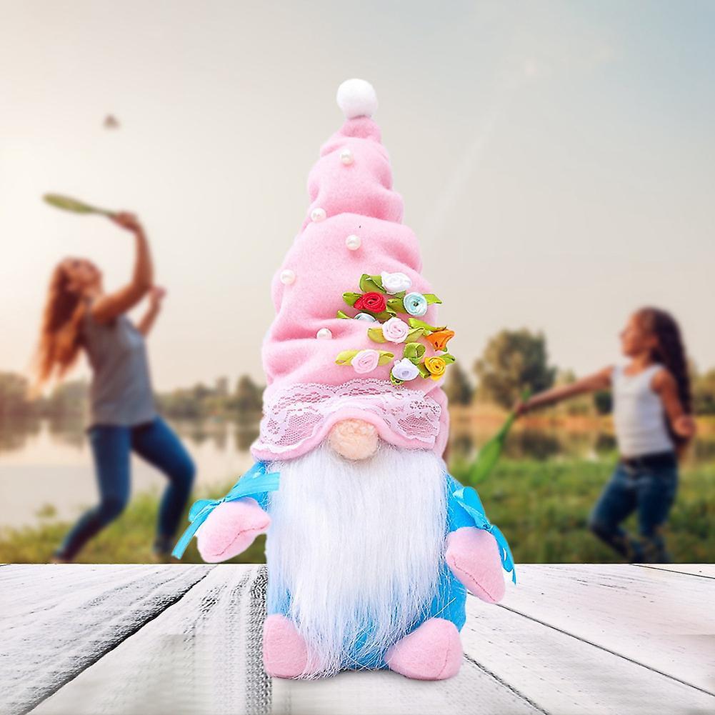 Valentine's Day Decorations Gnome Top Hat Pearl Flower Faceless-a