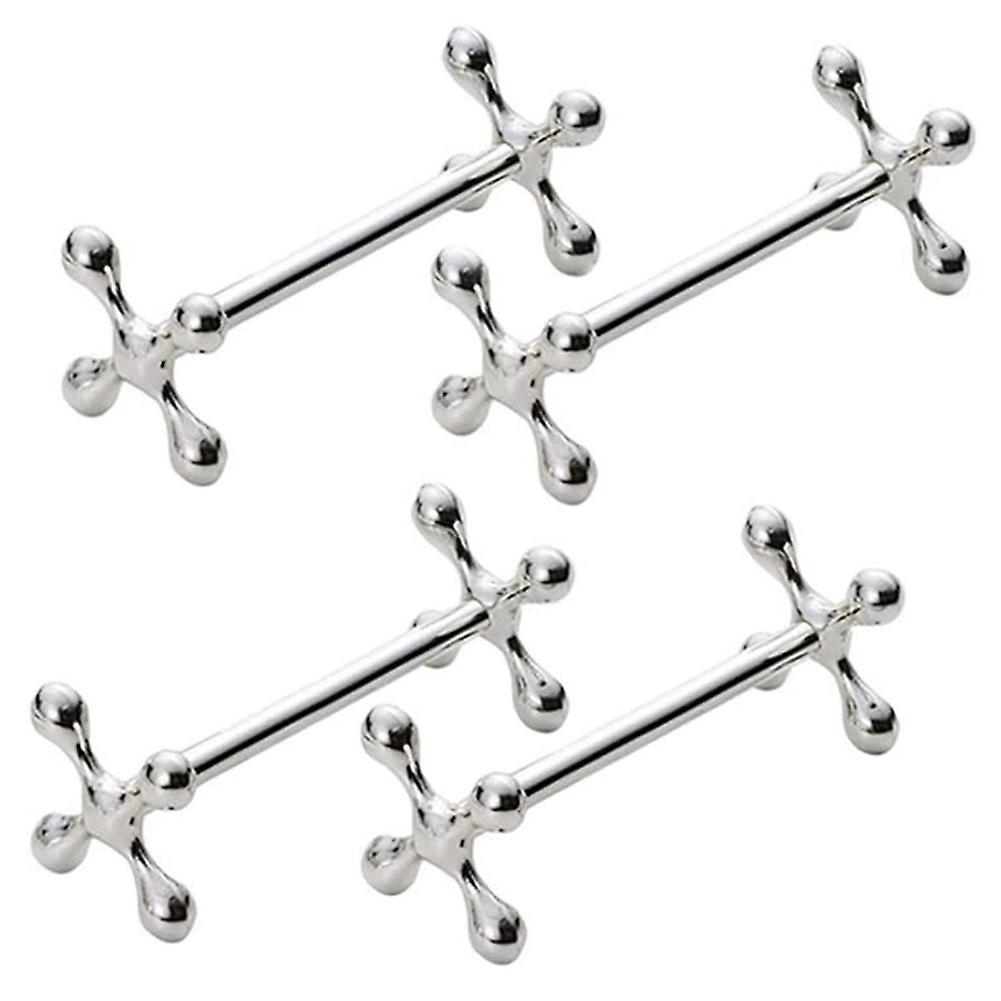 4 Pcs Zinc Alloy Chopsticks Stand Metal Craft Decoration (silver)
