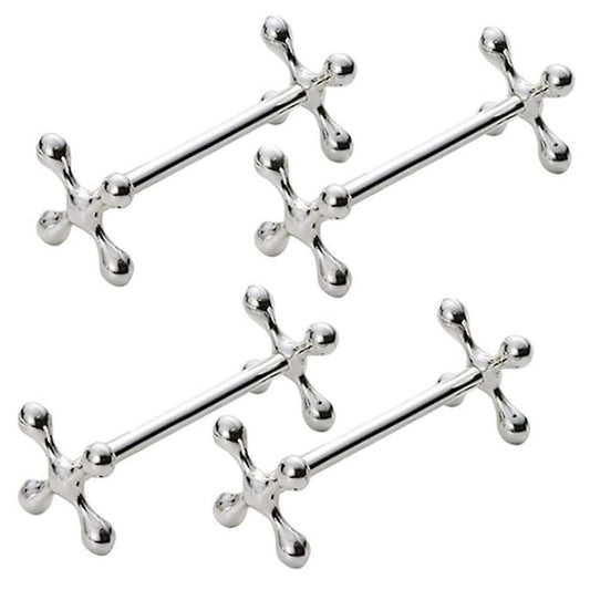 4 Pcs Zinc Alloy Chopsticks Stand Metal Craft Decoration (silver)