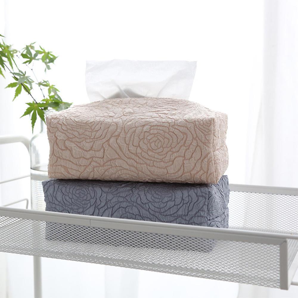 Nordic Creative Rose Decor Tissue Box Napkin Paper Towels Car (pink)
