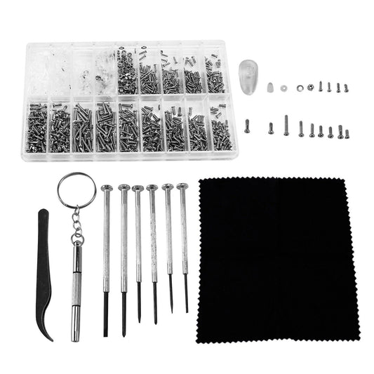 Sunglasses Repair Kit with Nose Pads Screws Screwdriver Tweezers