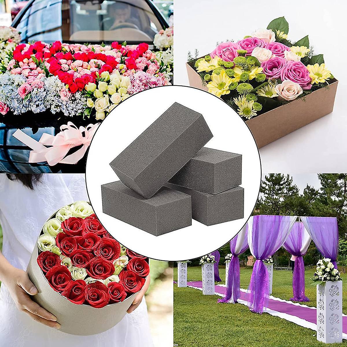4pcs Dry Floral Foam for Artificial Flowers Wet Floral Foam Grey