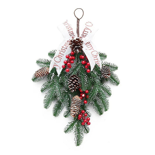 Christmas Garland Rattan Pe Red Fruit Wall Hanging Upside Down