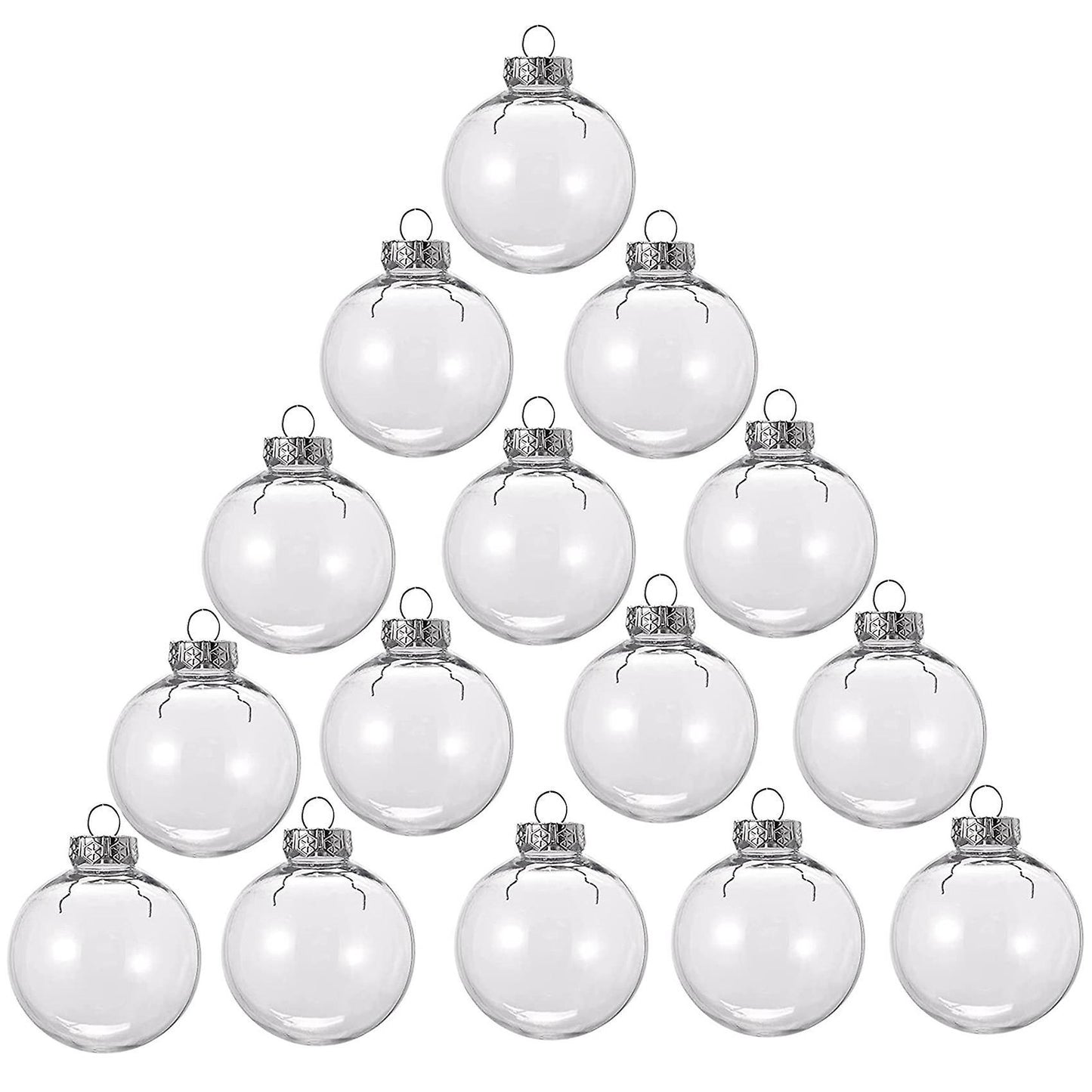 15 Pcs Round Clear Christmas Balls Fillable Diy Christmas Tree Balls