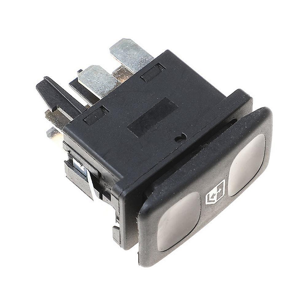 2pcs Car Black Plastic Metal Power Window Control Switch Button