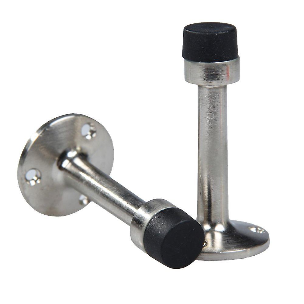 2pcs Cylinder Stainless Steel Door Stop Door Stoppers Stopper 75mm Buffer Wall Mounted