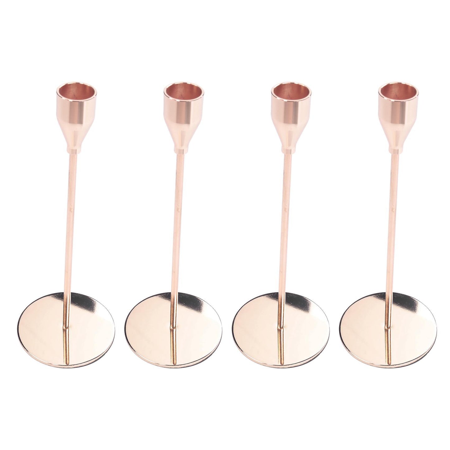 12pcs Chinese Style Metal Candle Holders Simple Golden