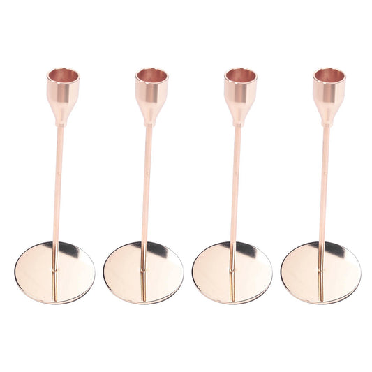 12pcs Chinese Style Metal Candle Holders Simple Golden