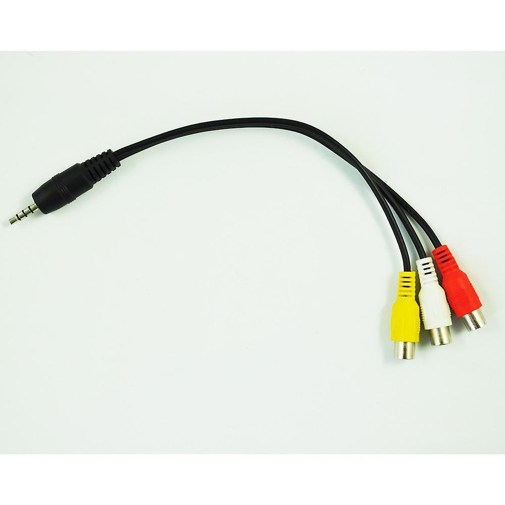 Black 3.5mm Plug Male to 3 Rca Female Adapter Audio Video Cable