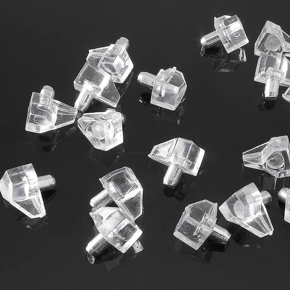 20pcs Support Pegs 5mm Plastic Cabinet Clips Holder, for Furniture