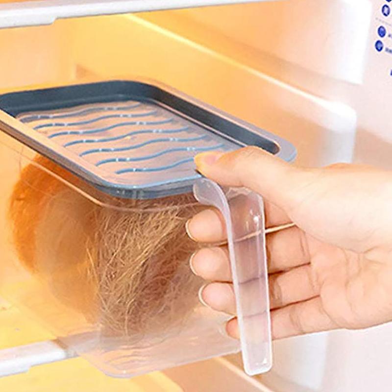 2pcs Refrigerator Multi-layer Fresh-keeping Box Storage (blue+pink)