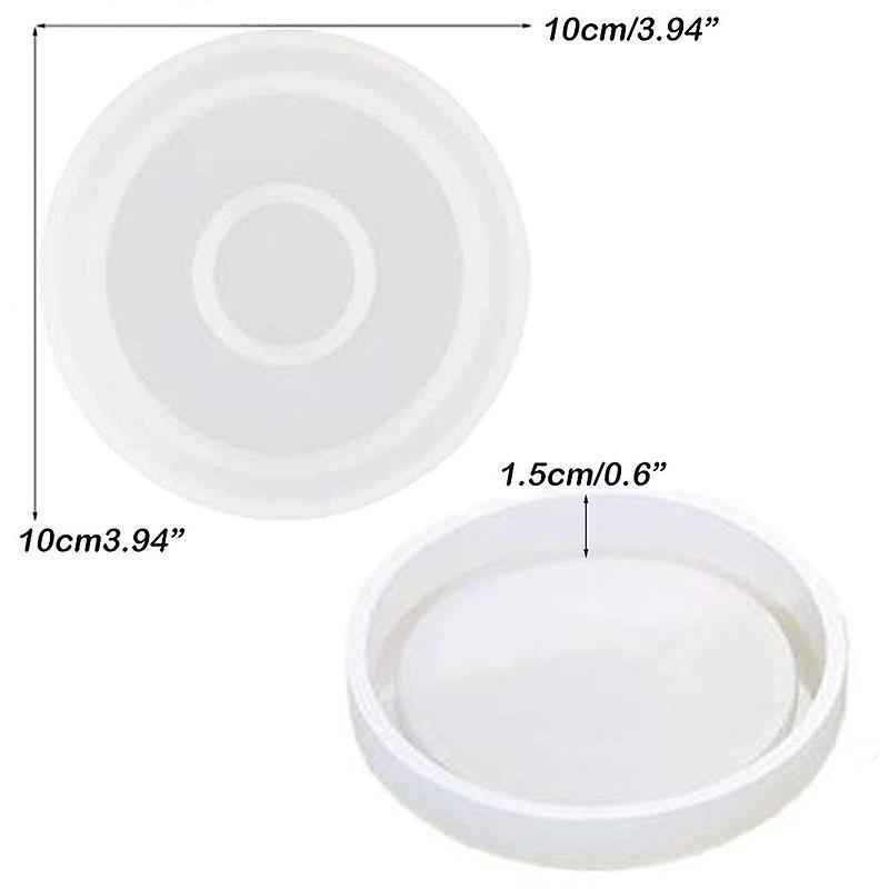 3 Pack Big Diy Round Coaster Silicone Mold, Diameter 3.94 Inch/10cm