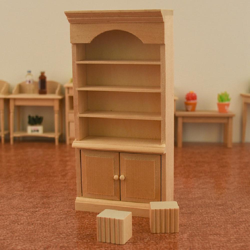 1/12 Dollhouse Miniature Furniture Wood Cabinet Bookcase Bookshelf