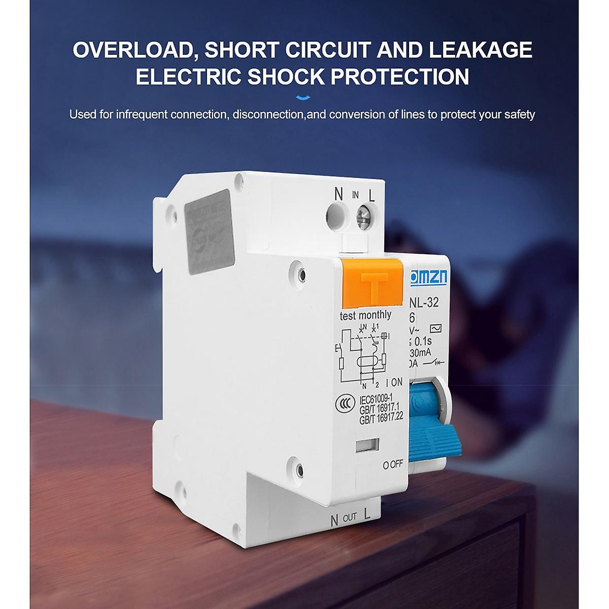 Tomzn Tpnl Dpnl 230v 1p+n Residual Current Circuit Breaker, Tpnl 32a