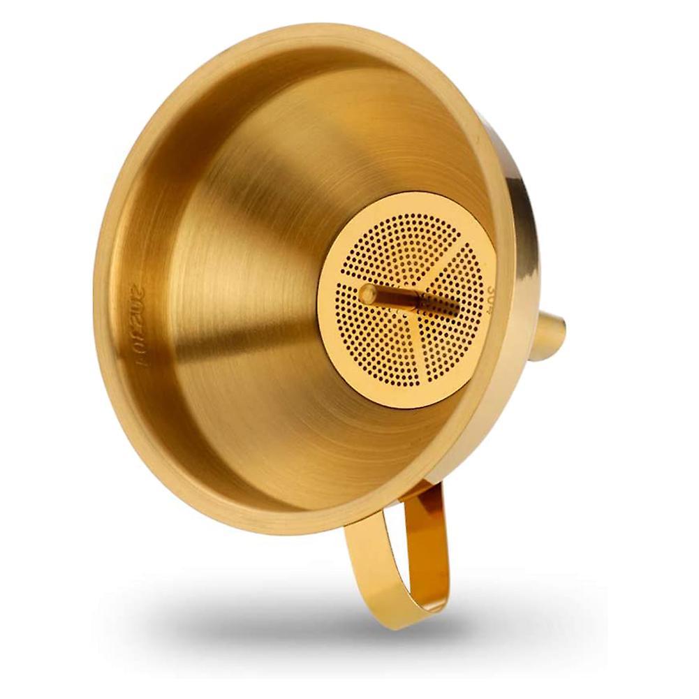 Stainless Steel Funnel with Detachable Filter for Canning -gold
