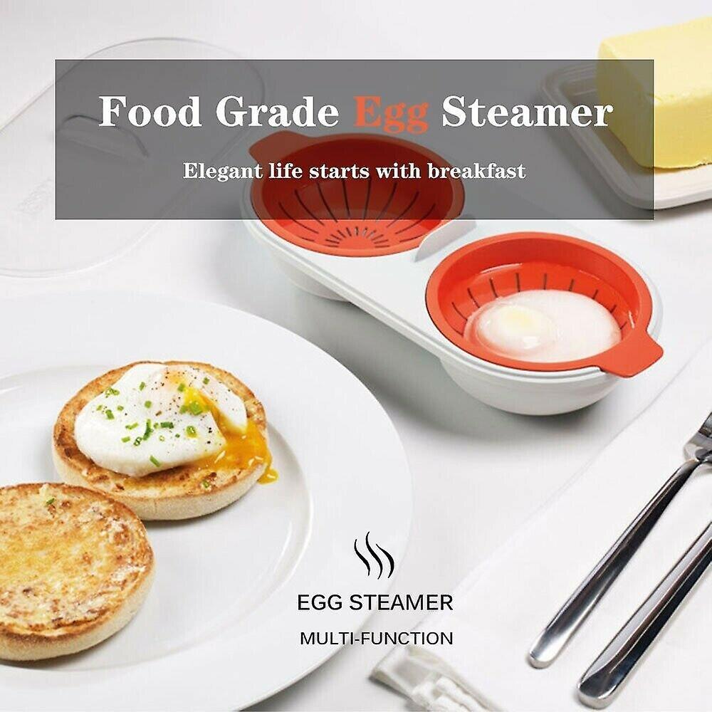 Draining Egg Boiler Set Double Layer Microwave Egg Poacher Breakfast