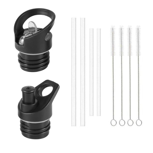 Sports Water Bottle Straw Lid,flip Cap, 4 Straw,4 Cleaning Brushes