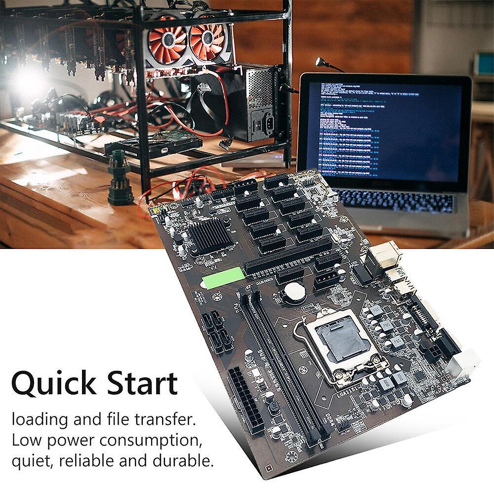 Btc-b250 Mining Motherboard with G3900 Cpu+cooling Fan 12 Pci-e16x