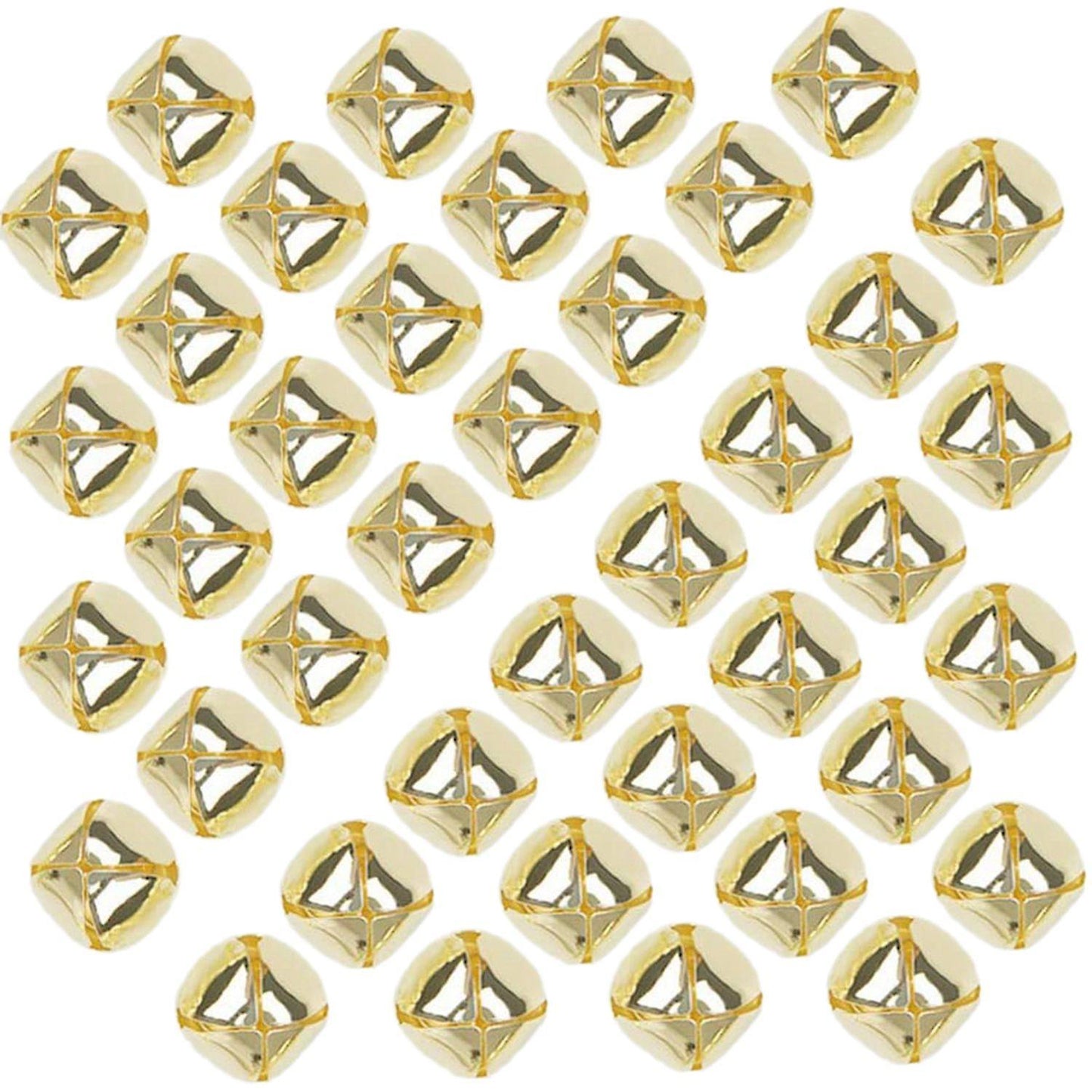 100 Pieces 15mm Metal Bells Mini Craft Bells Beads for Diy Gold