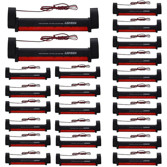 2x Red 24 Led Car Vehicle Third Brake Stop Tail Light Lamp Bar Dc 12v