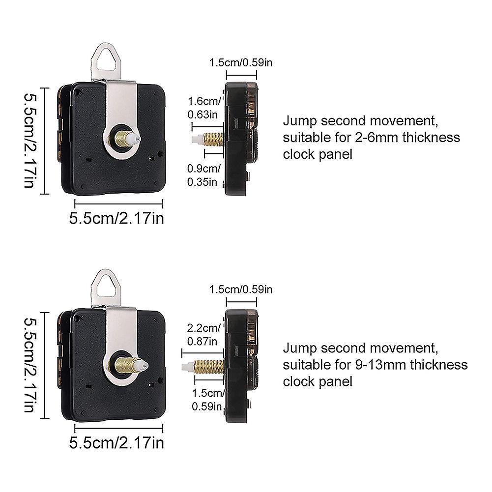 2pcs High Torque Long Shaft Clock Movement, Clock Mechanisms Battery