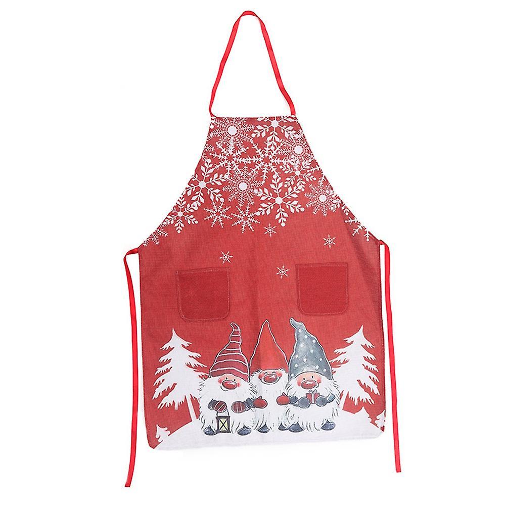 Christmas Apron Linen Santa Christmas Decorations for Baking ,red