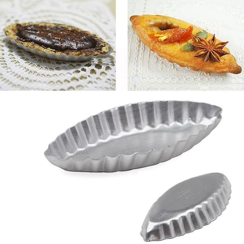 Long Fluted Edge Little Boat Shape Egg Tart Moulds Cupcake Liners