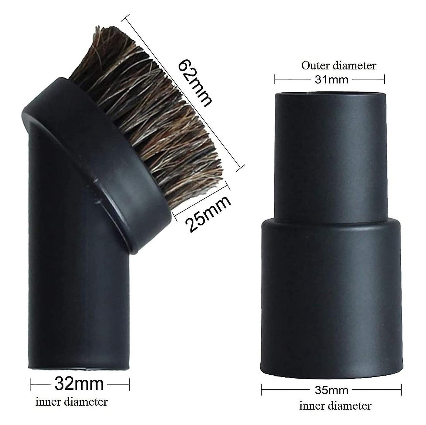 4 Pcs for Most Vacuum Attachments 1.25 Inch Hair Dusting Round Brush