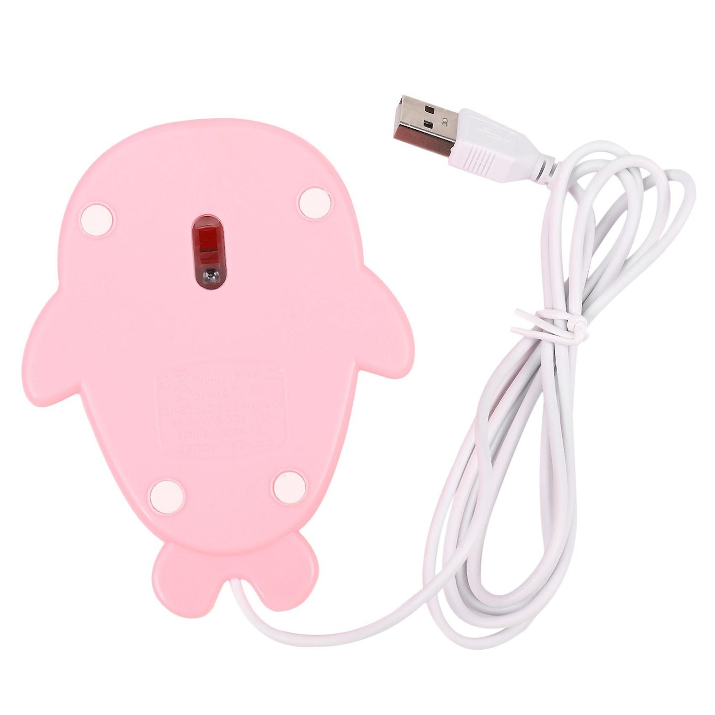 Mouse 1200 Dpi Cute Dolphin Optical Wired Usb Game Mouse Pink Plastic