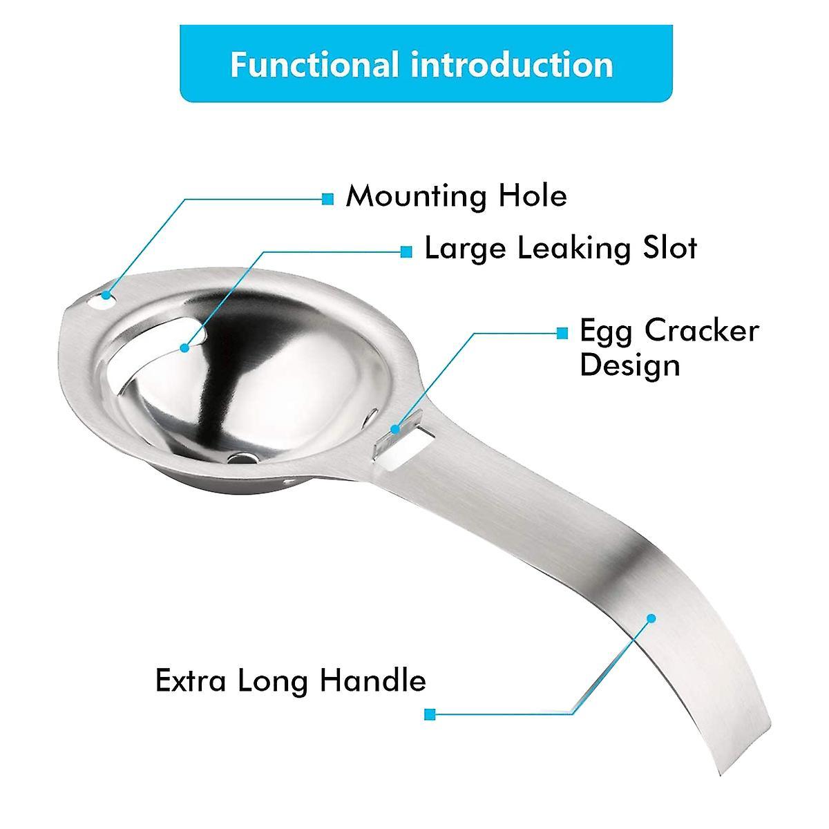 2 Pieces Of Egg Separator, Stainless Steel Egg White Yolk Strainer