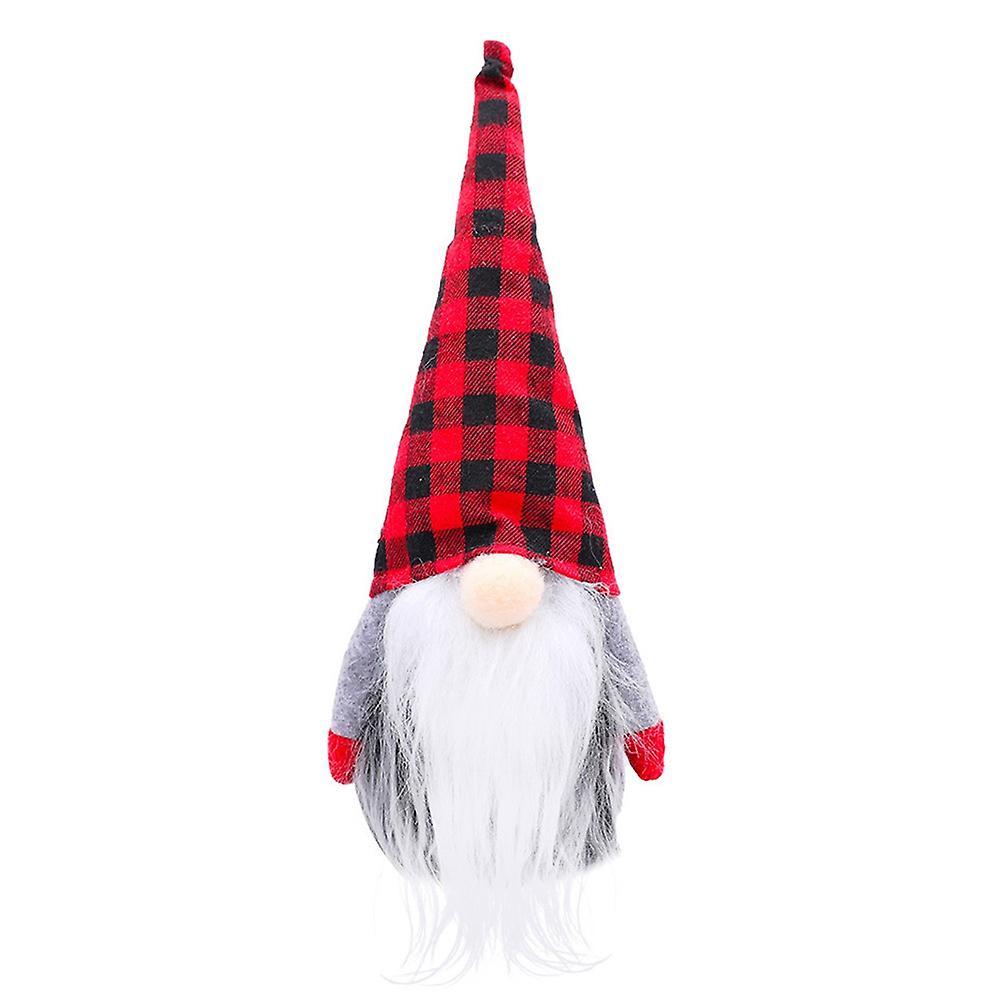 Plaid Christmas Faceless Doll Nordic Wind Elf Dwarf for Holidays A