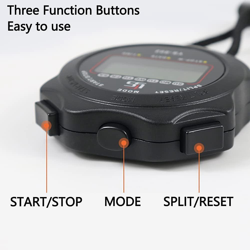 Sports Stopwatch with Clock Calendar, Shockproof Stopwatch,red